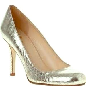KATE SPADE Gold snake skin pumps